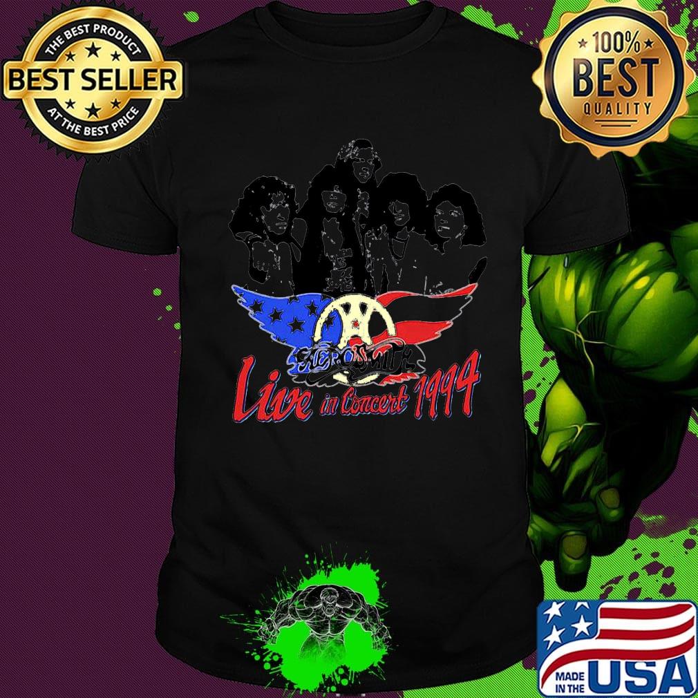 Aerosmith live in concert 1994 american flag independence day shirt