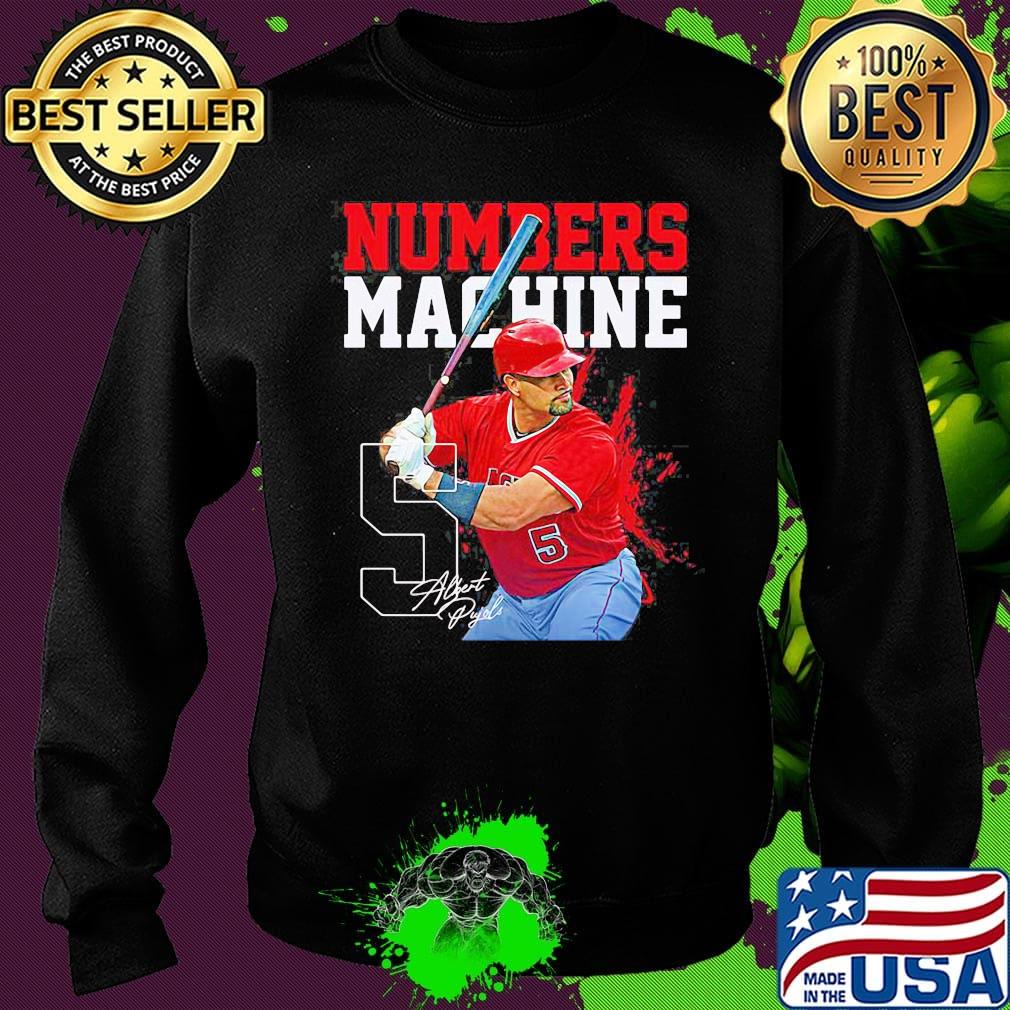 Albert-pujols 5 numbers machine los angeles baseball signature s Sweater Albert-pujols 5 numbers machine los angeles baseball signature s Sweater