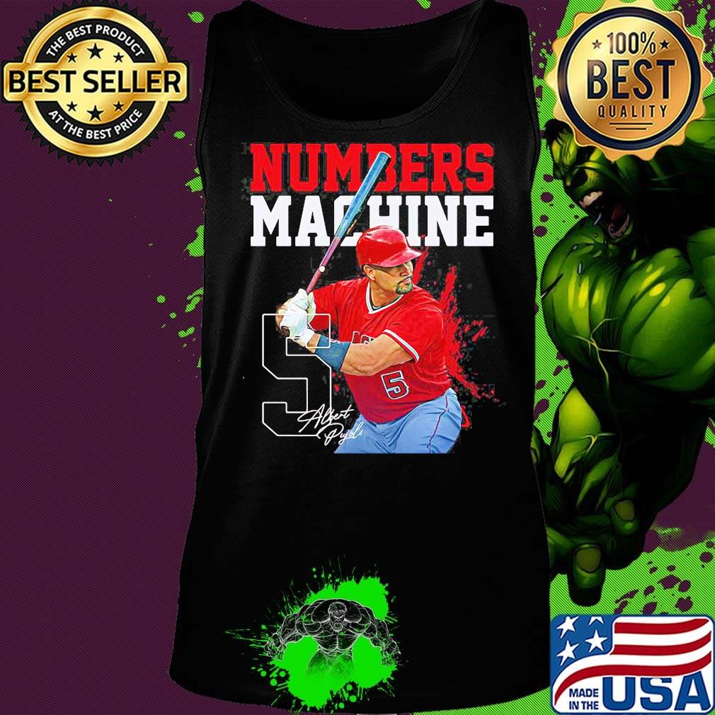 Albert-pujols 5 numbers machine los angeles baseball signature s Tank top Albert-pujols 5 numbers machine los angeles baseball signature s Tank top