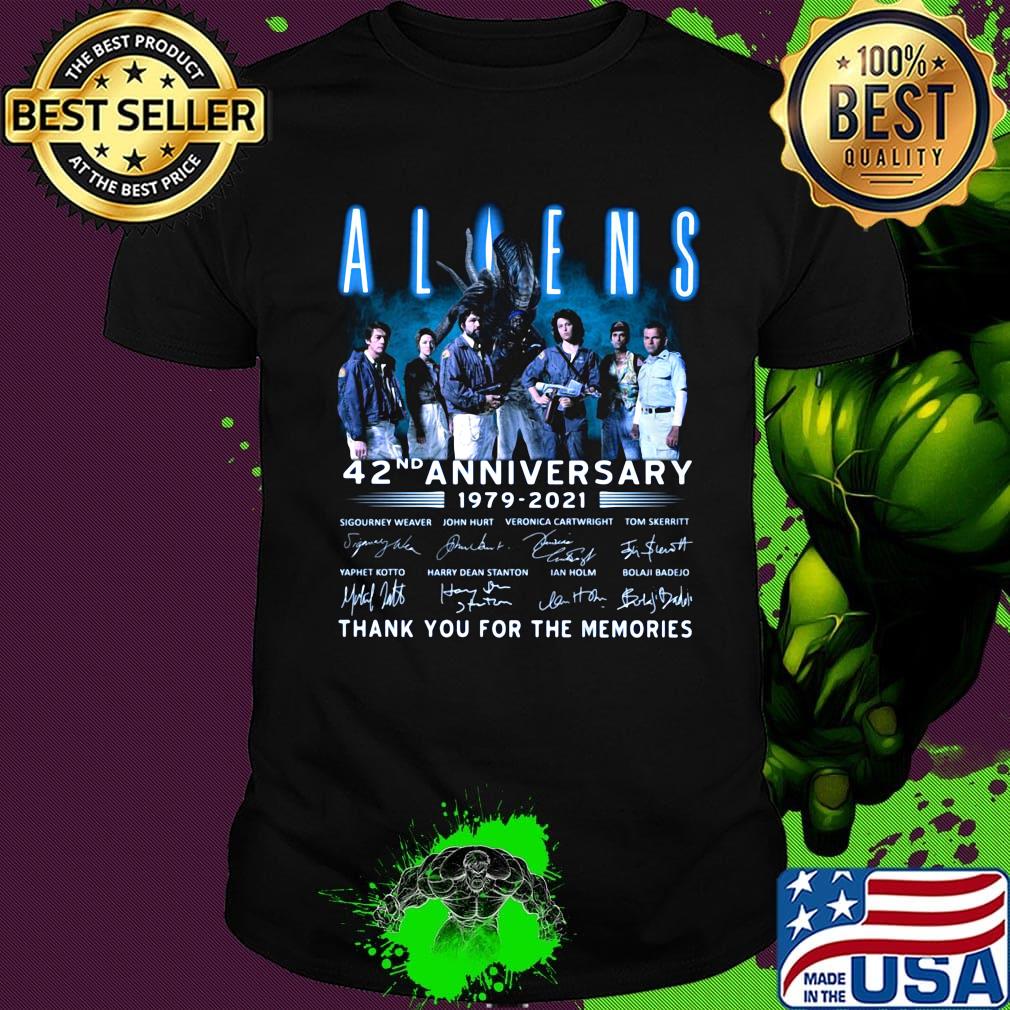 Aliens 42nd anniversary 1979 2020 thank you for the memories signatures shirt