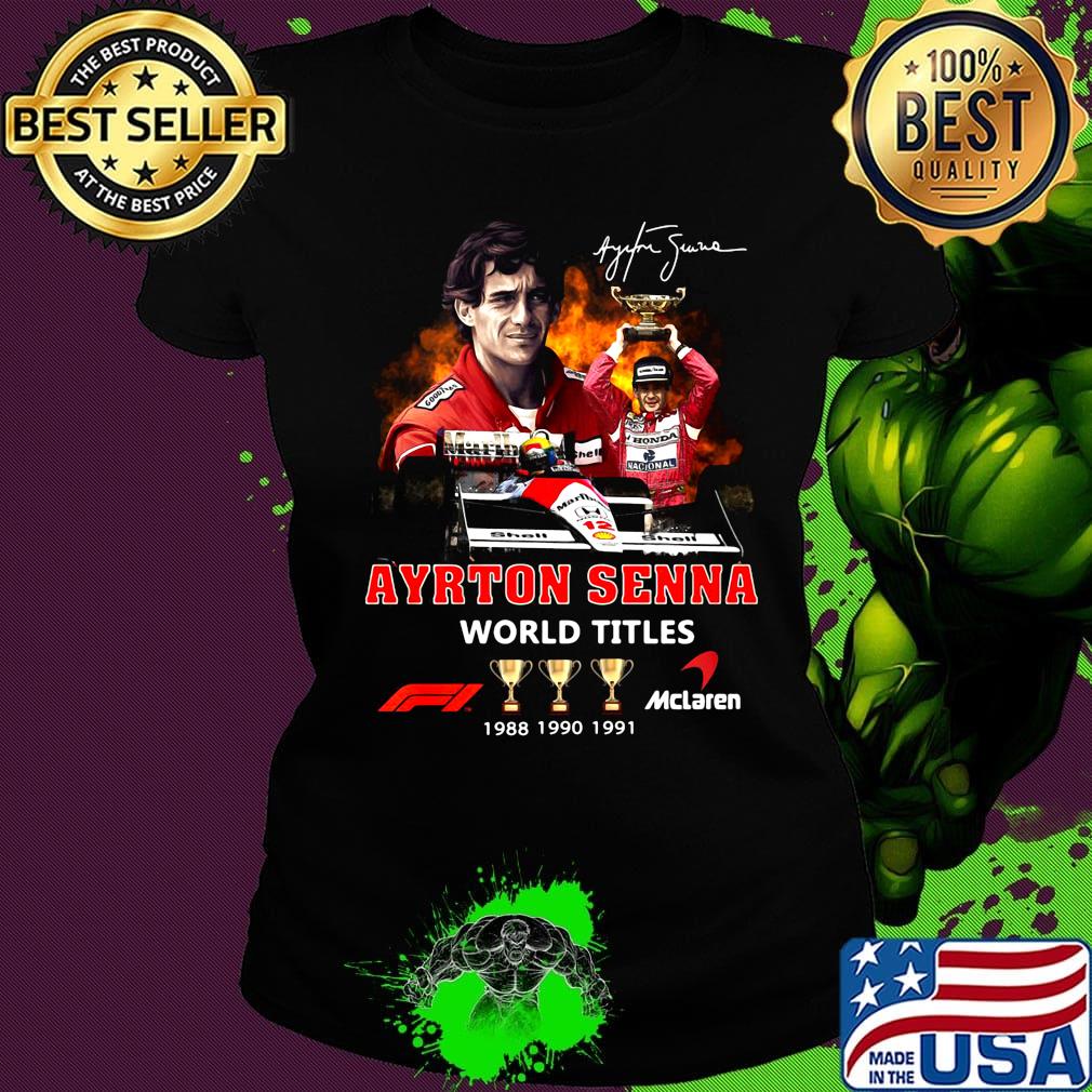 Ayrton senna world titles champions signature s Ladies tee Ayrton senna world titles champions signature s Ladies tee