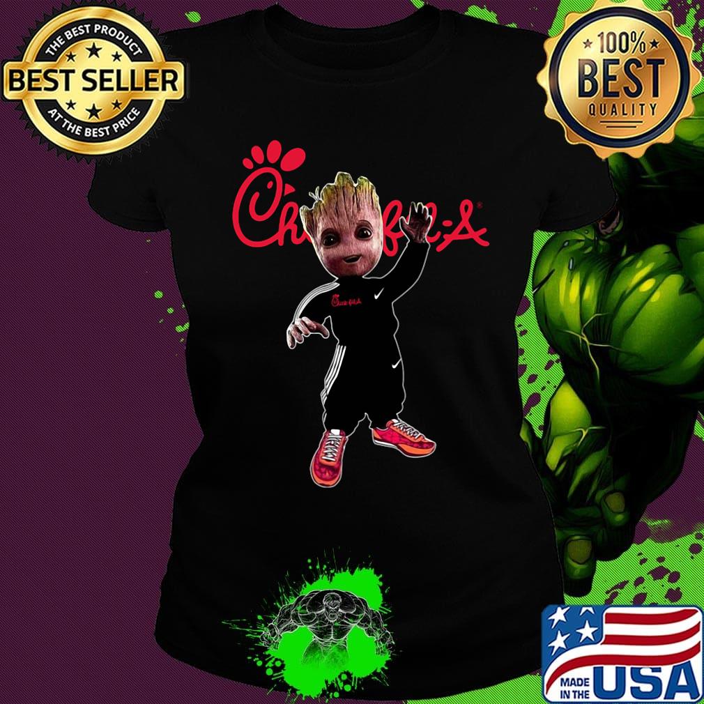 Baby groot chick-fil-a logo s Ladies tee Baby groot chick-fil-a logo s Ladies tee