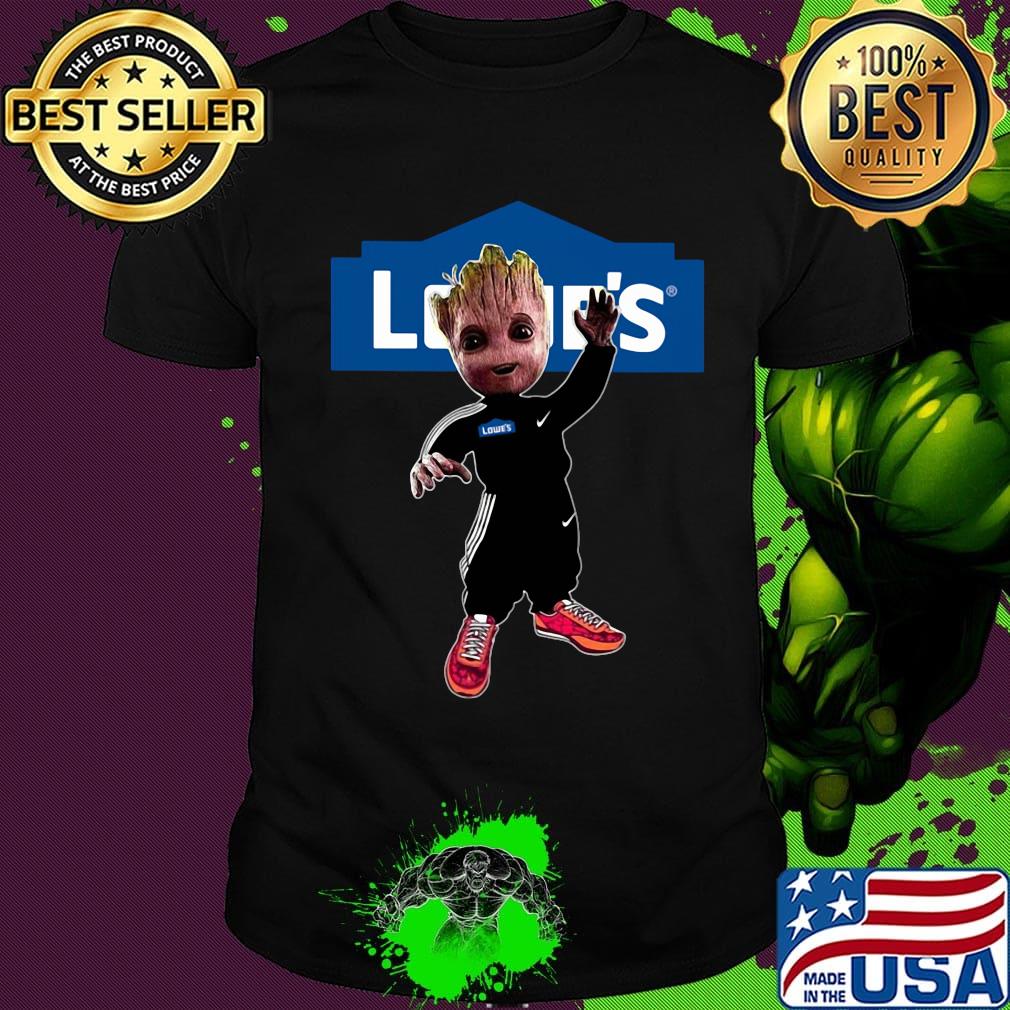 Baby groot lowe's logo shirt