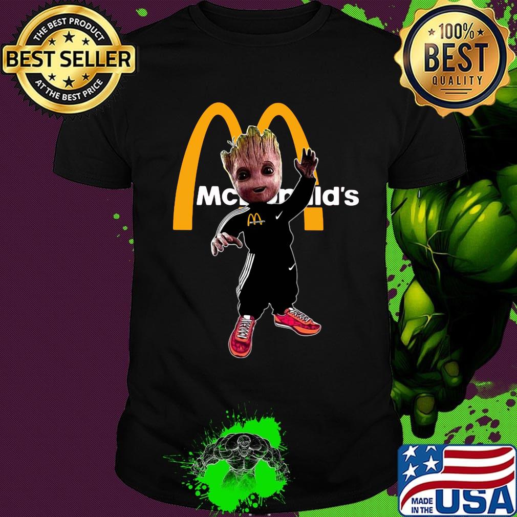 Baby groot mcdonalds logo shirt