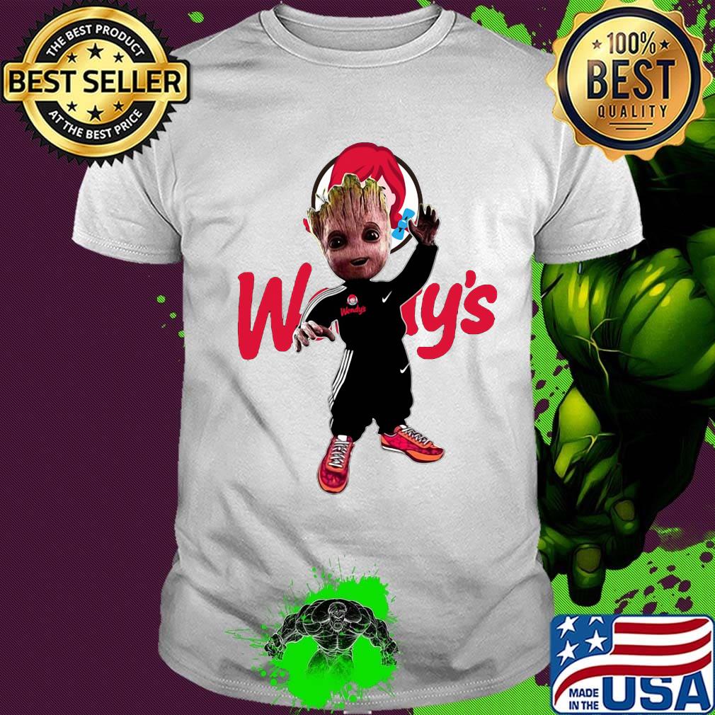 Baby groot wendy's logo shirt
