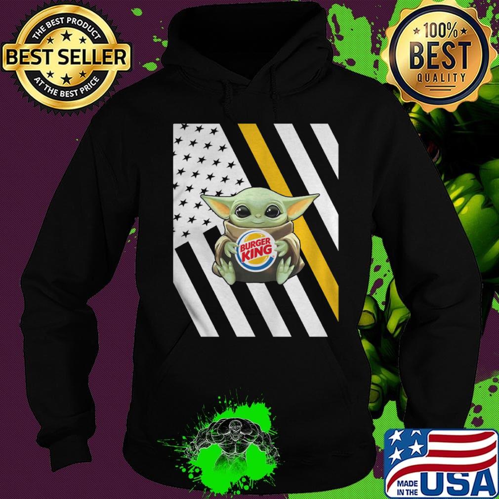 Baby Yoda hug burger king American flag s Hoodie Baby Yoda hug burger king American flag s Hoodie