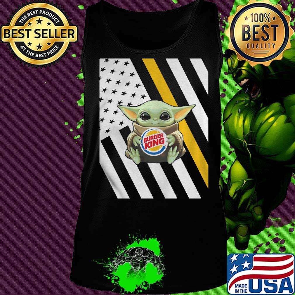 Baby Yoda hug burger king American flag s Tank top Baby Yoda hug burger king American flag s Tank top