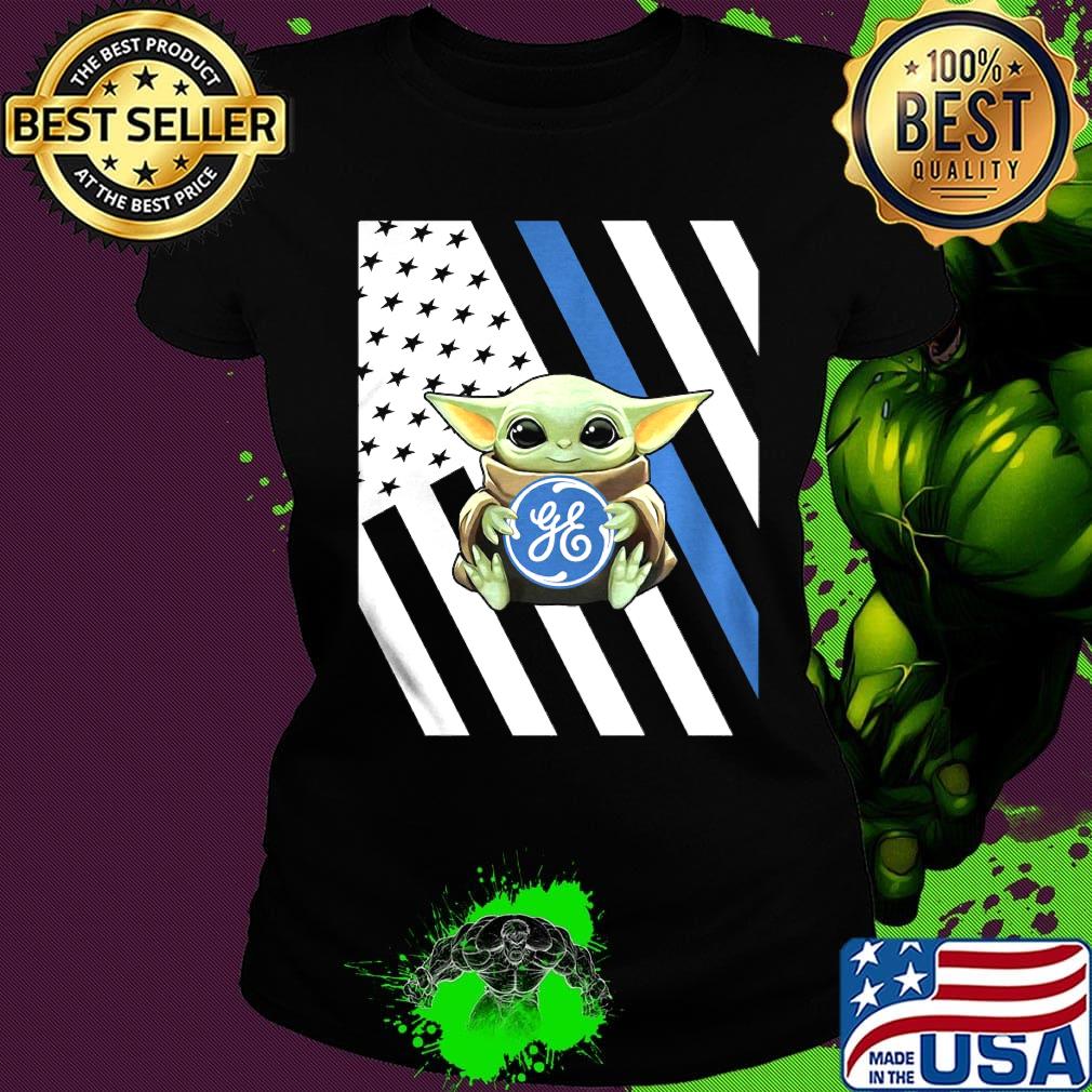 Baby Yoda hug general electric American flag s Ladies tee Baby Yoda hug general electric American flag s Ladies tee