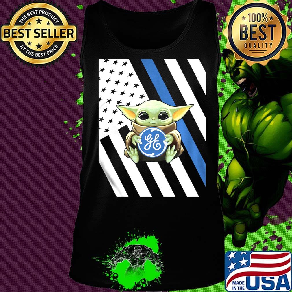 Baby Yoda hug general electric American flag s Tank top Baby Yoda hug general electric American flag s Tank top