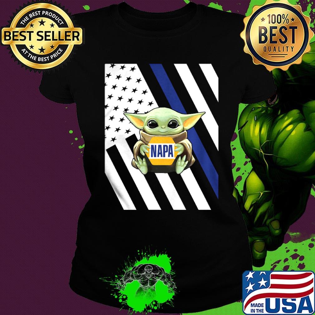 Baby Yoda hug Napa American flag s Ladies tee Baby Yoda hug Napa American flag s Ladies tee