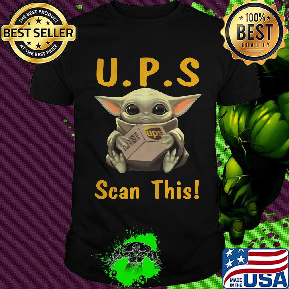 Baby Yoda hug Ups scan this shirt