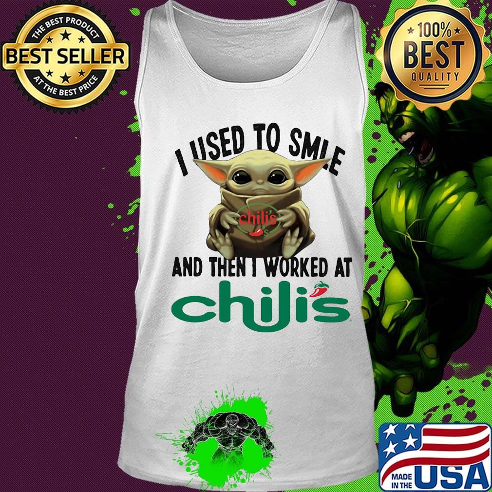 Baby yoda i used to smile and then i worked at chili's s Tank top Baby yoda i used to smile and then i worked at chili's s Tank top
