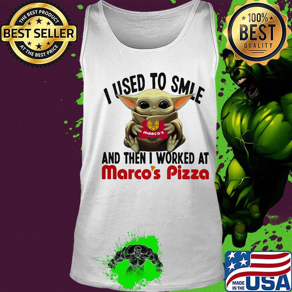 Baby yoda i used to smile and then i worked at marco's pizza s Tank top Baby yoda i used to smile and then i worked at marco's pizza s Tank top