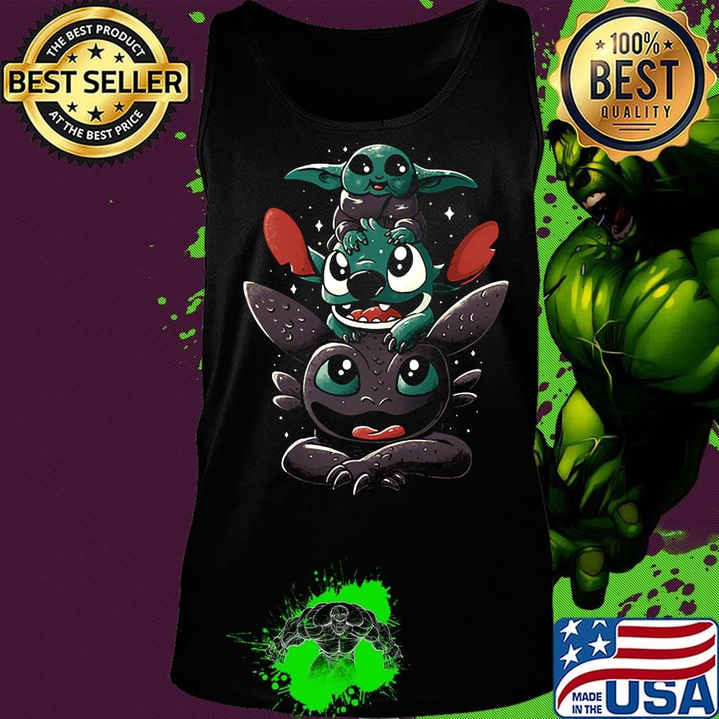 Baby yoda stitch and toothless dragon s Tank top Baby yoda stitch and toothless dragon s Tank top