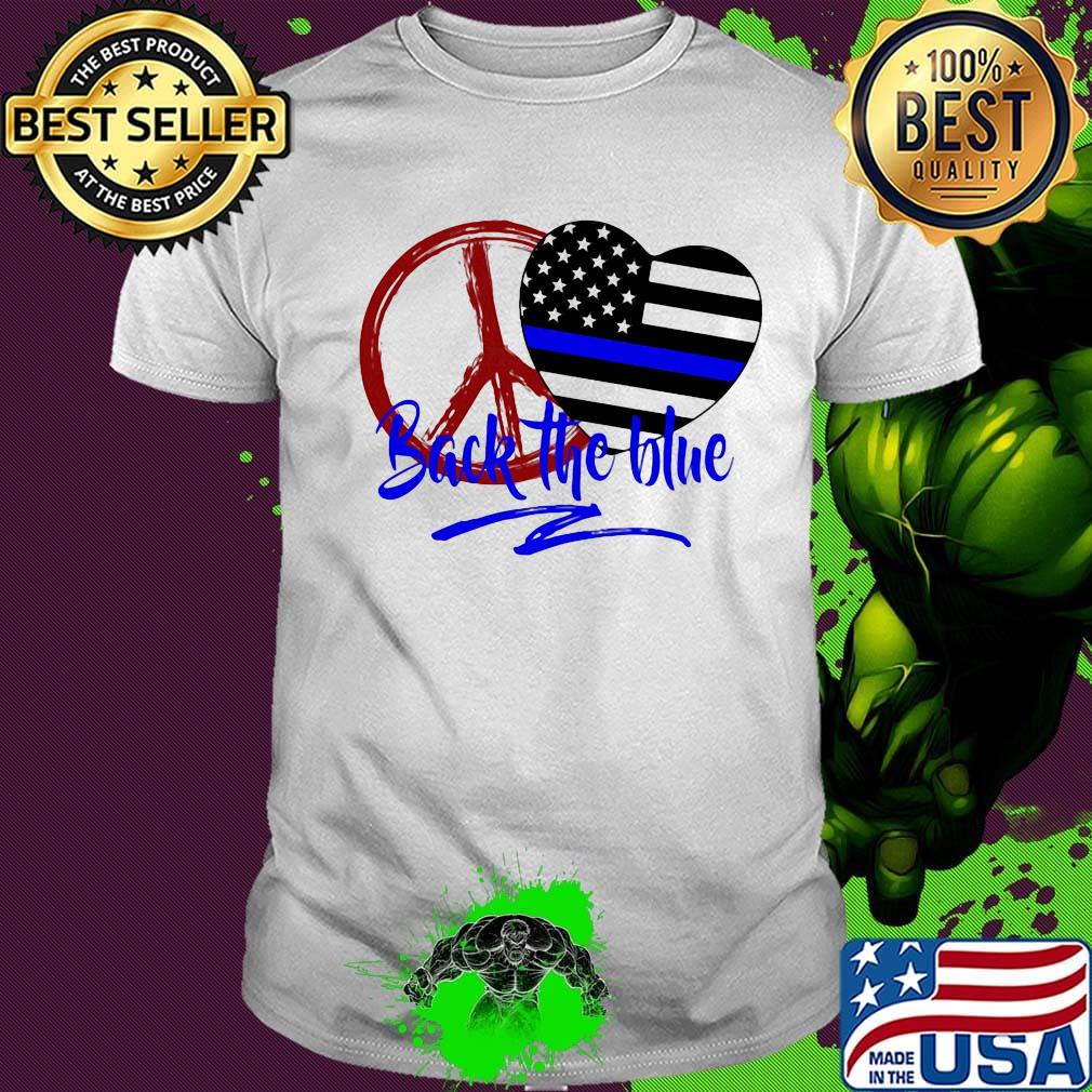 Back The Blue America Love Heart Independence Day Shirt