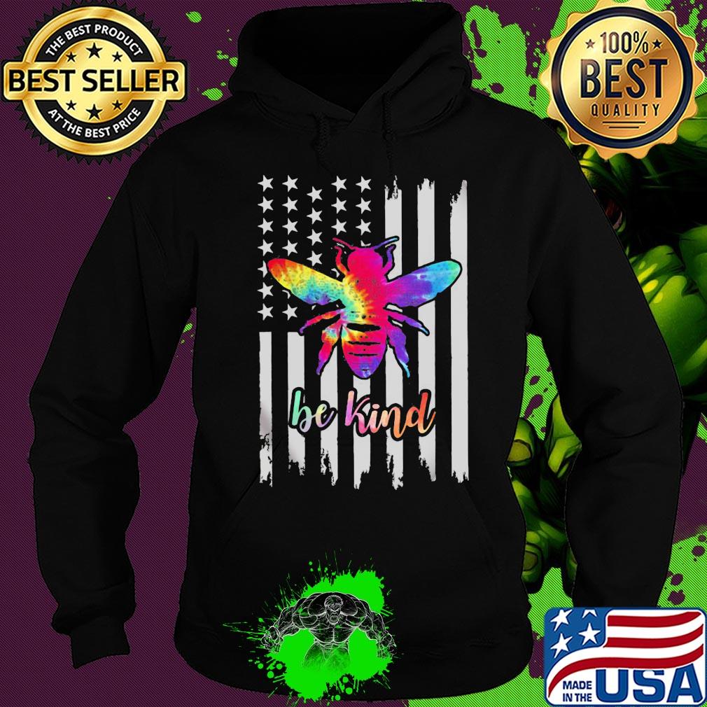 Bee American Flag Be kind s Hoodie Bee American Flag Be kind s Hoodie