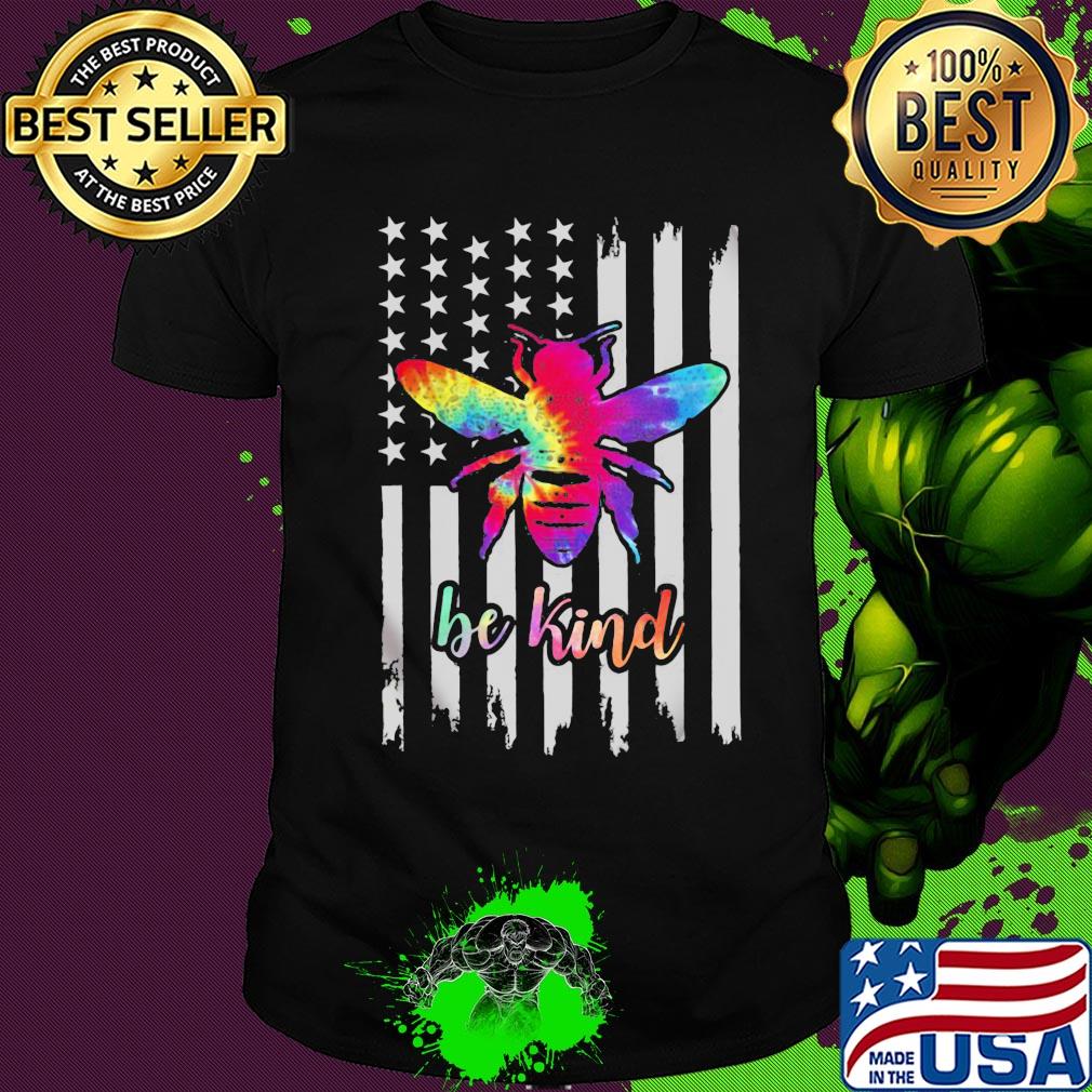 Bee American Flag Be kind shirt