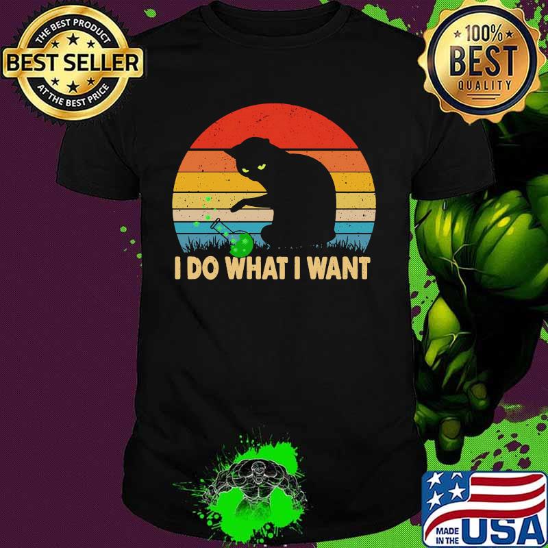 Black Cat Corona I do what I want Vintage retro shirt