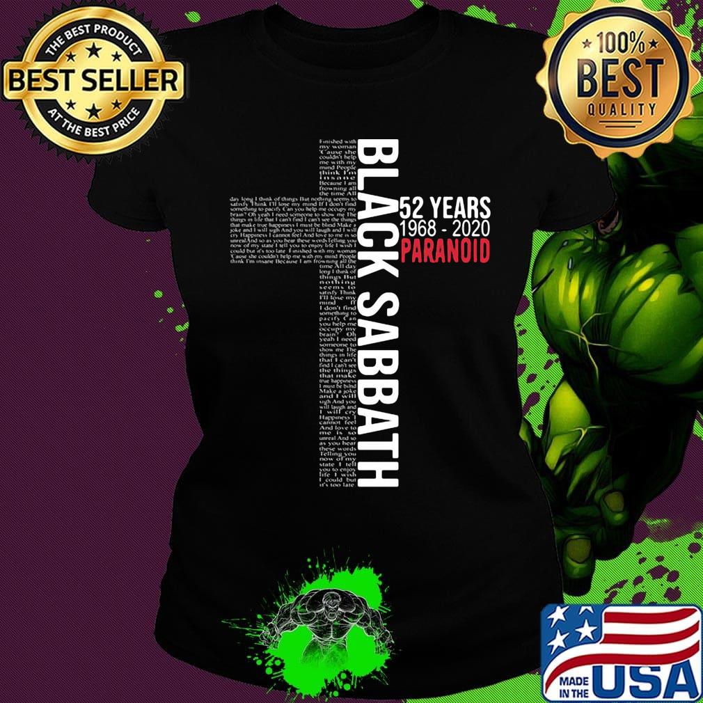 Black sabbath 52 years 1968 2020 paranoid s Ladies tee Black sabbath 52 years 1968 2020 paranoid s Ladies tee