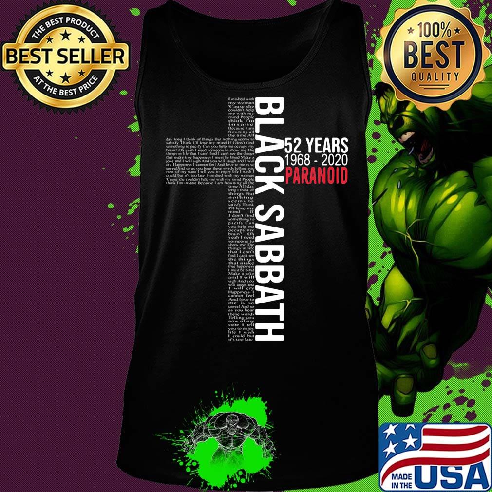 Black sabbath 52 years 1968 2020 paranoid s Tank top Black sabbath 52 years 1968 2020 paranoid s Tank top