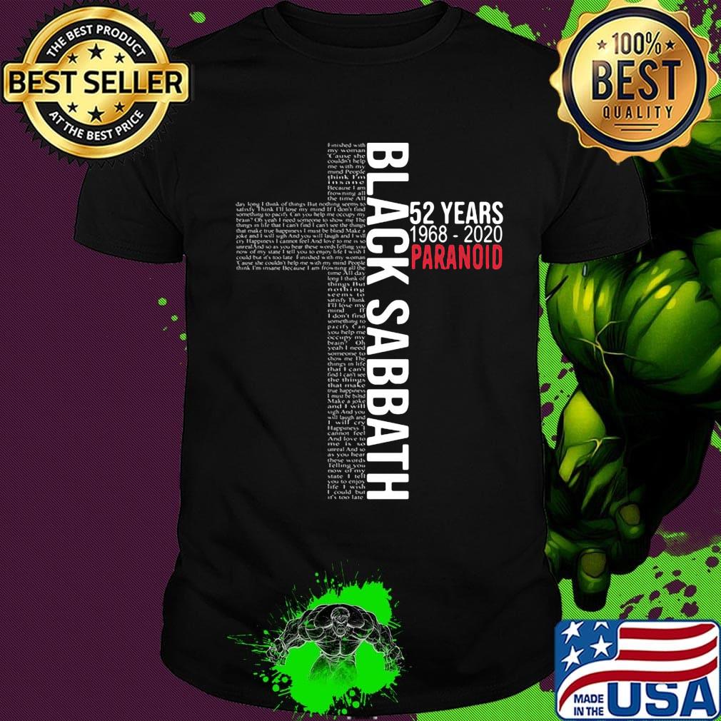 Black sabbath 52 years 1968 2020 paranoid shirt Black sabbath 52 years 1968 2020 paranoid shirt