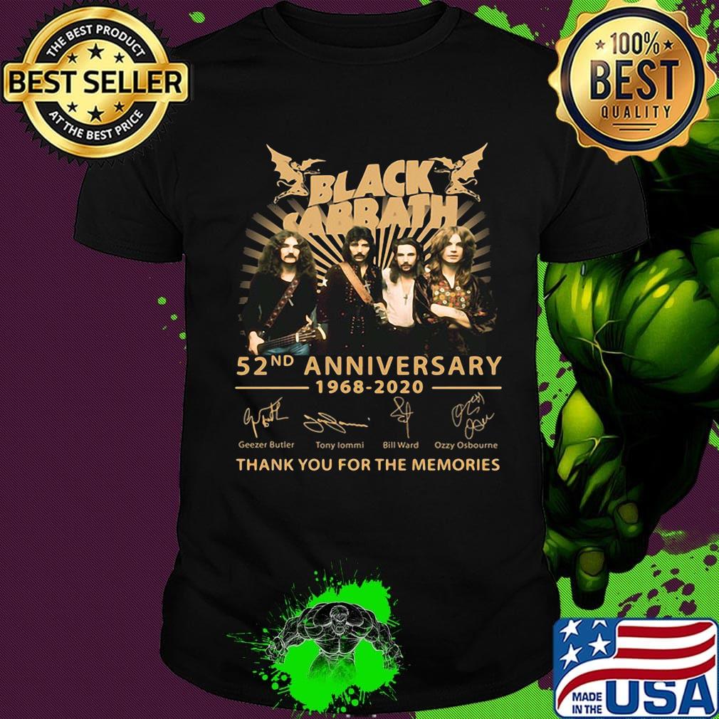 Black sabbath 52nd anniversary 1968 2020 thank you for the memories signatures light shirt
