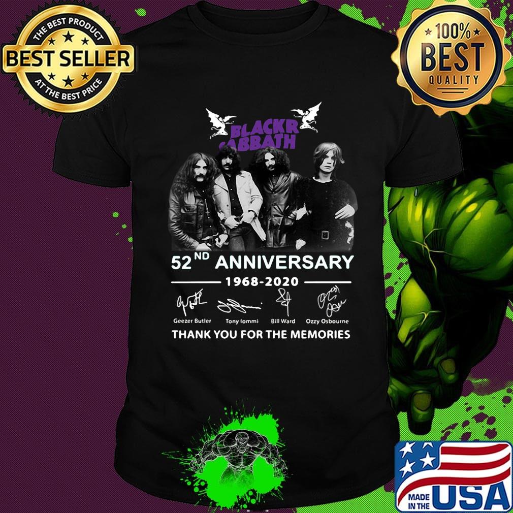Black sabbath 52nd anniversary 1968 2020 thank you for the memories signatures shirt