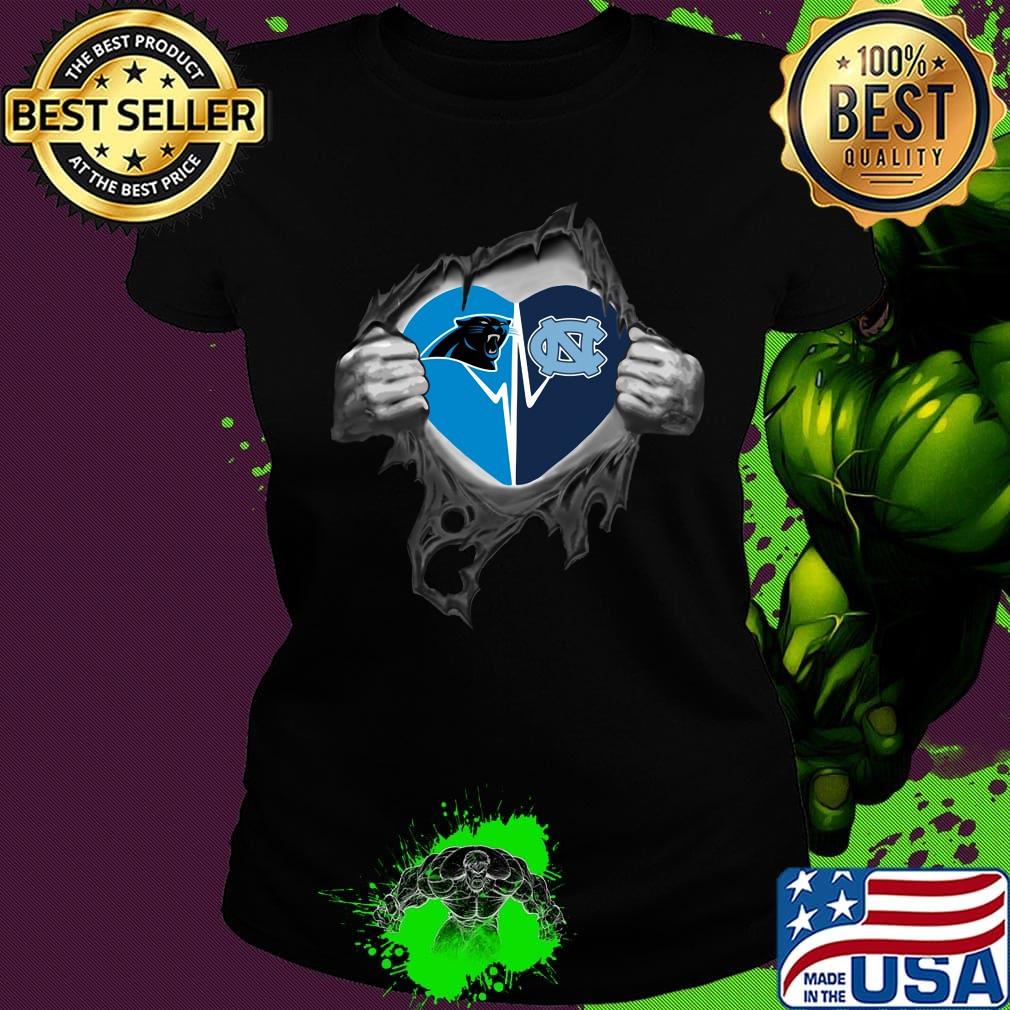 Blood insides carolina panthers and north carolina heartbeat s Ladies tee Blood insides carolina panthers and north carolina heartbeat s Ladies tee