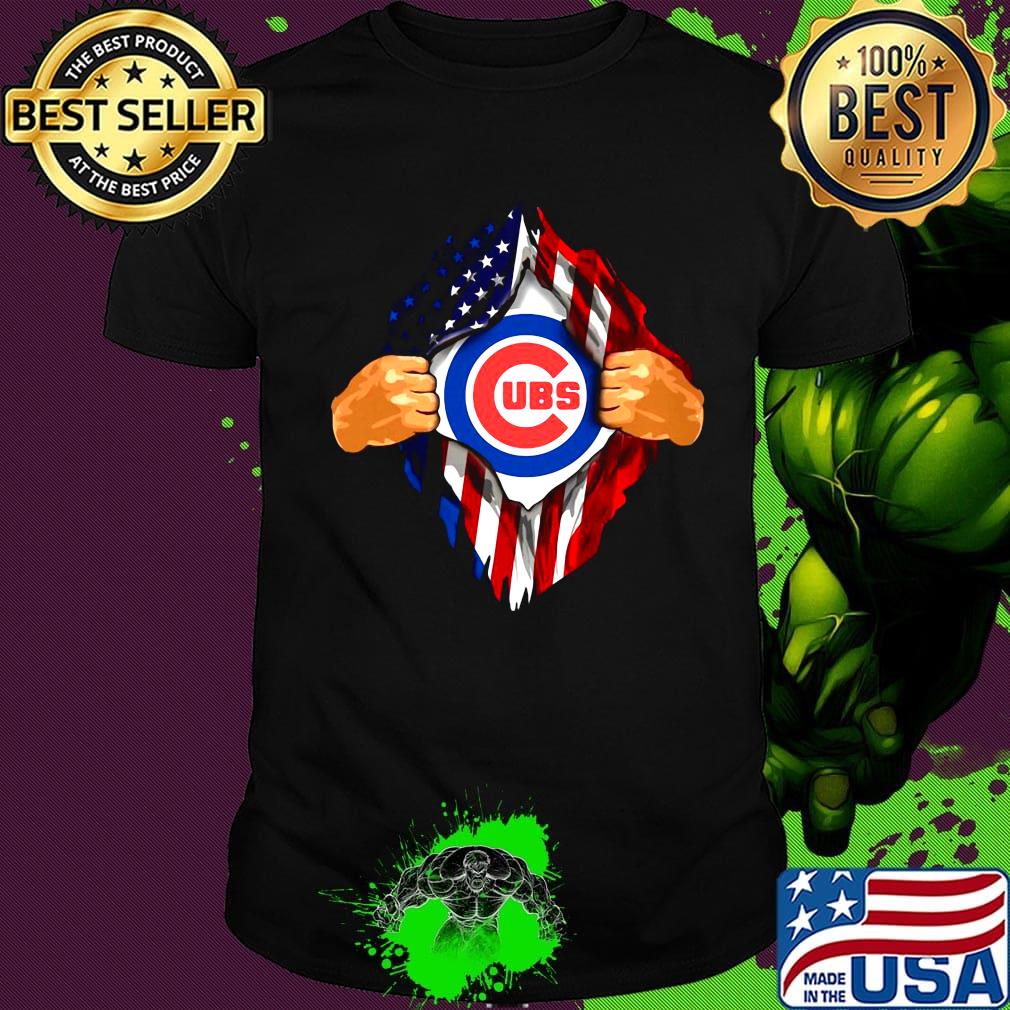 Blood insides chicago cubs american flag independence day shirt