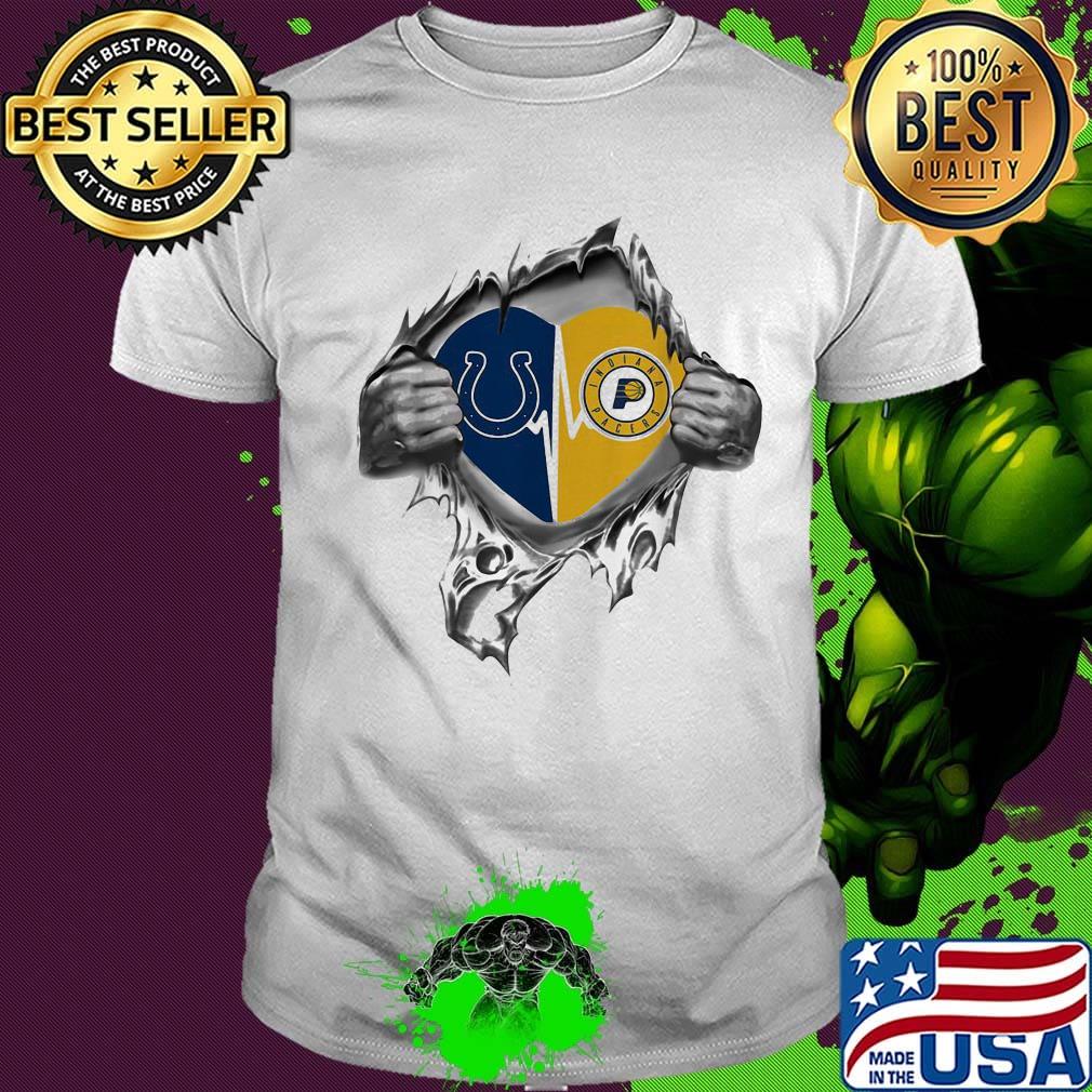 Blood insides heart indianapolis colts vs indiana pacers shirt