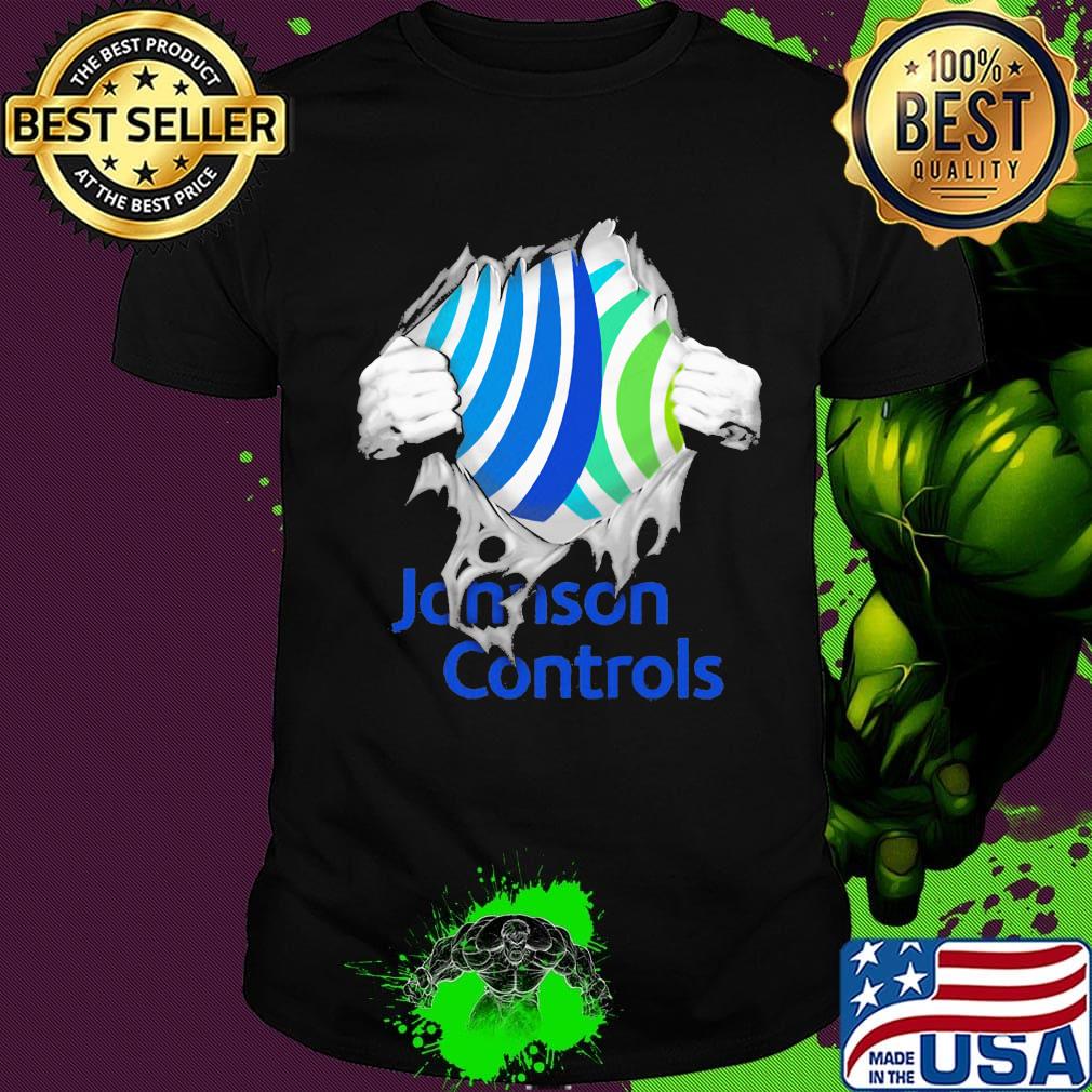 Blood insides johnson controls shirt