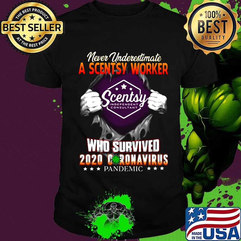 Blood insides never underestimate a scentsy worker who survived 2020 coronavirus pandemic shirt