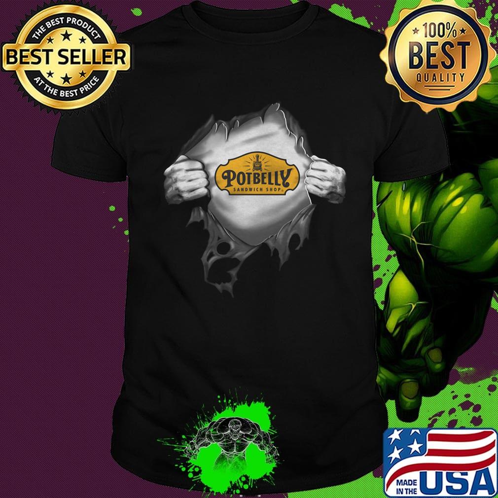 Blood insides potbelly sanwich shop shirt Blood insides potbelly sanwich shop shirt
