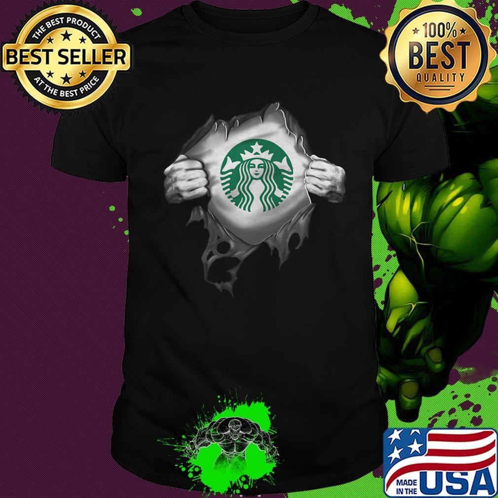 Blood insides starbucks shirt