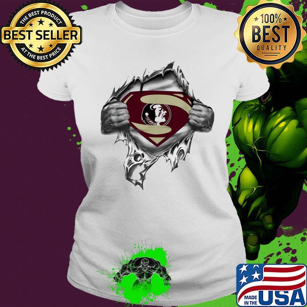Blood insides superman florida state seminoles s Ladies tee Blood insides superman florida state seminoles s Ladies tee