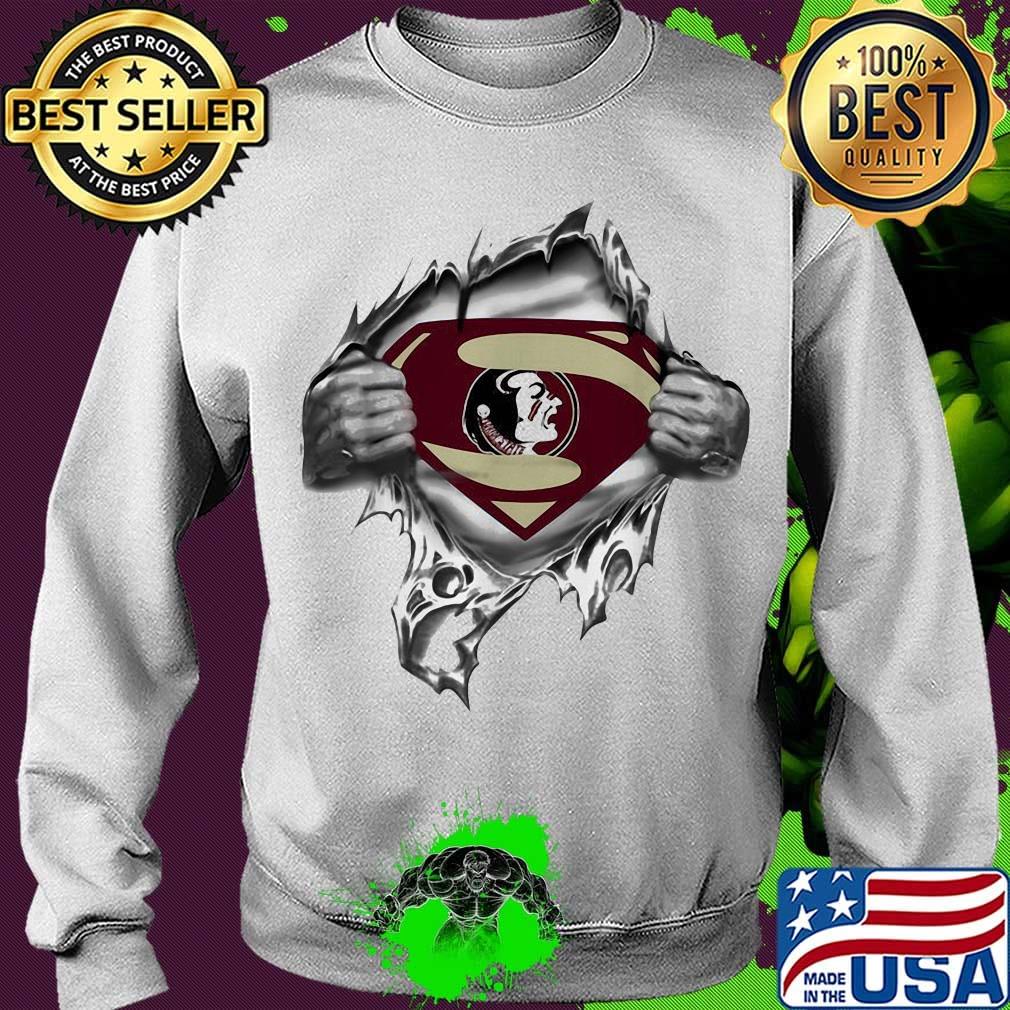 Blood insides superman florida state seminoles s Sweater Blood insides superman florida state seminoles s Sweater
