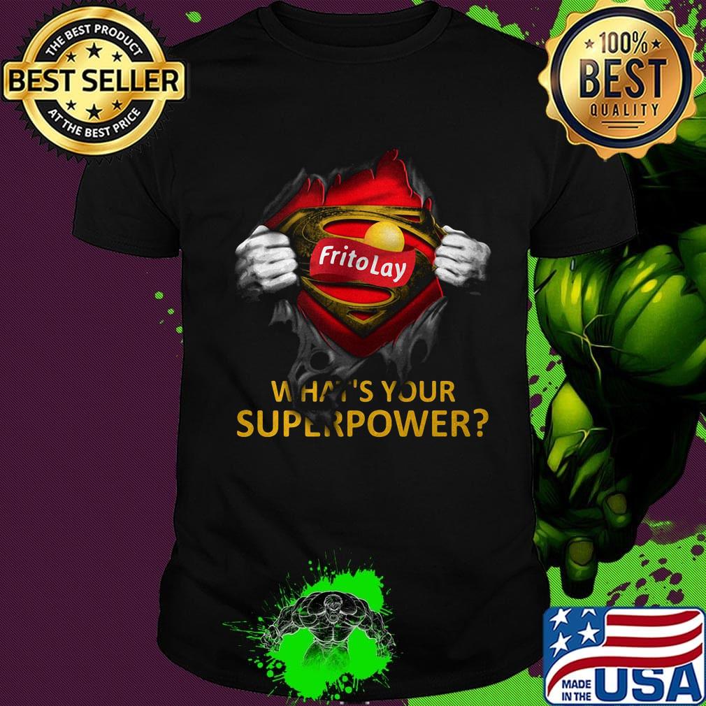 Blood insides superman frito lay what's your superpower shirt