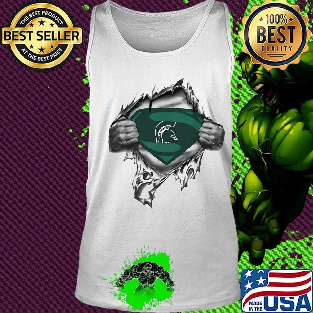 Blood insides superman michigan state spartans s Tank top Blood insides superman michigan state spartans s Tank top