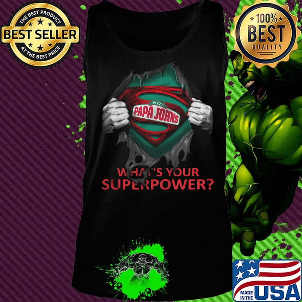 Blood insides superman pizza papa john’s what's your superpower s Tank top Blood insides superman pizza papa john’s what's your superpower s Tank top