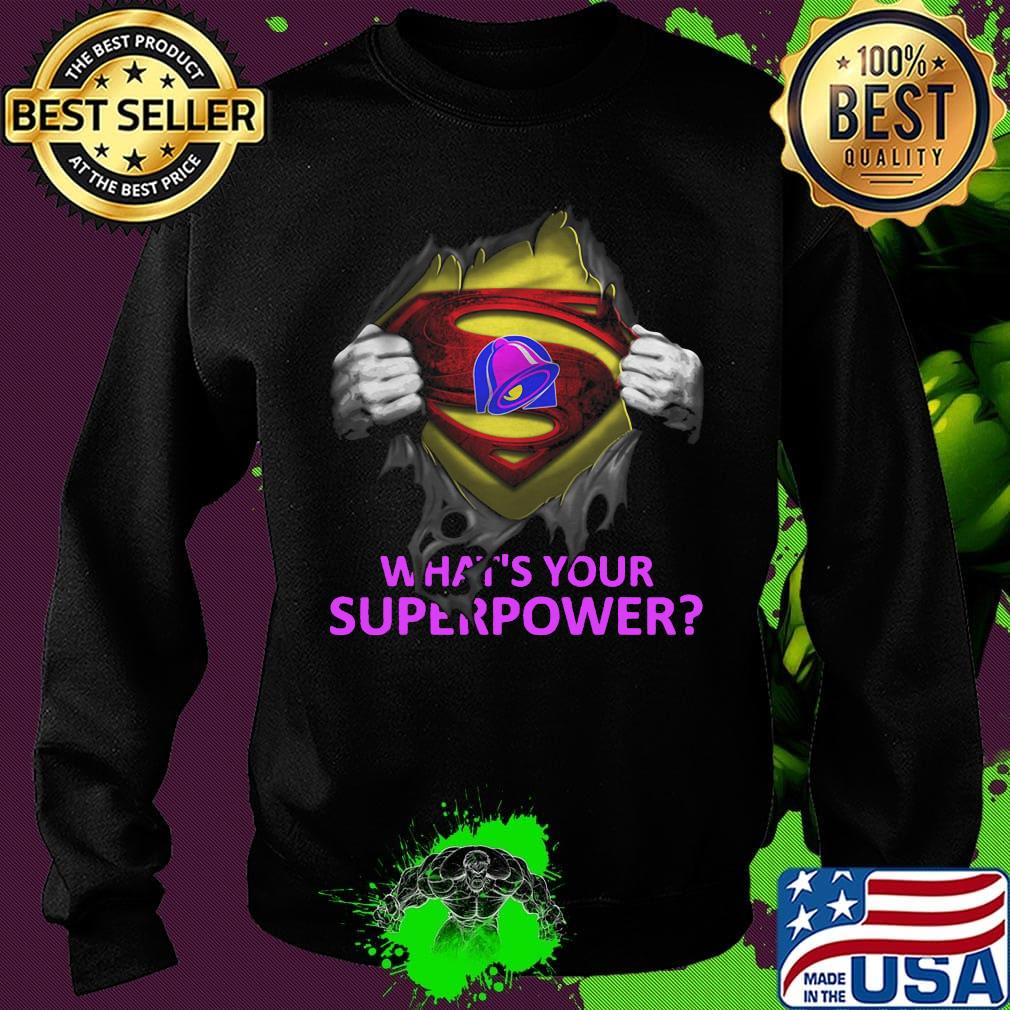 Blood insides superman taco bell what's your superpower s Sweater Blood insides superman taco bell what's your superpower s Sweater