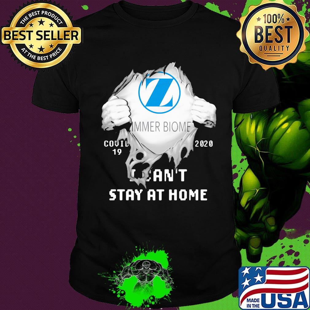 Blood insides zimmer biomet logo covid-19 2020 i can't stay at home shirt