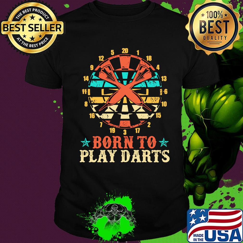 Born to play darts vintage retro stars shirt