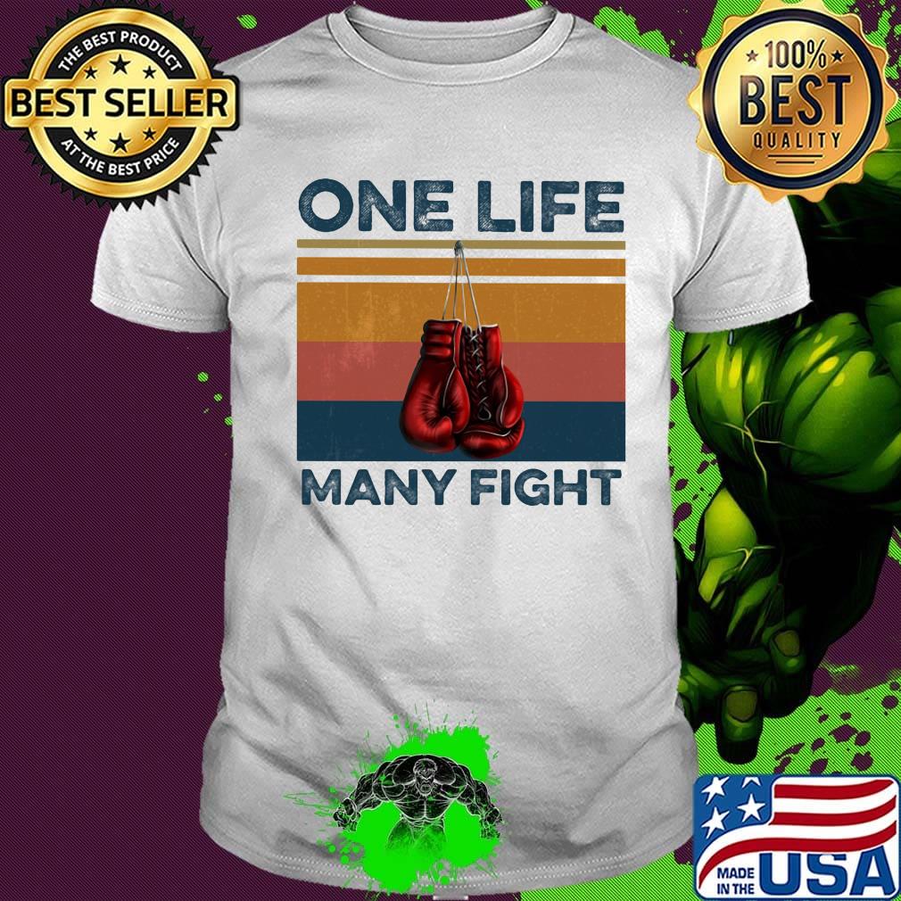 Boxing one life many fight vintage retro shirt