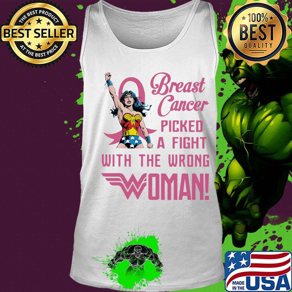 Breast cancer picked a fight with the wrong wonder women s Tank top Breast cancer picked a fight with the wrong wonder women s Tank top