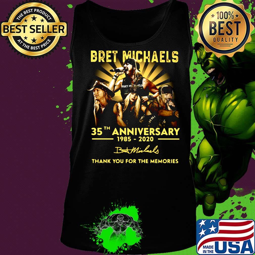 Bret Michaels 35th anniversary 1985-2020 thank you for the memories signature s Tank top Bret Michaels 35th anniversary 1985-2020 thank you for the memories signature s Tank top