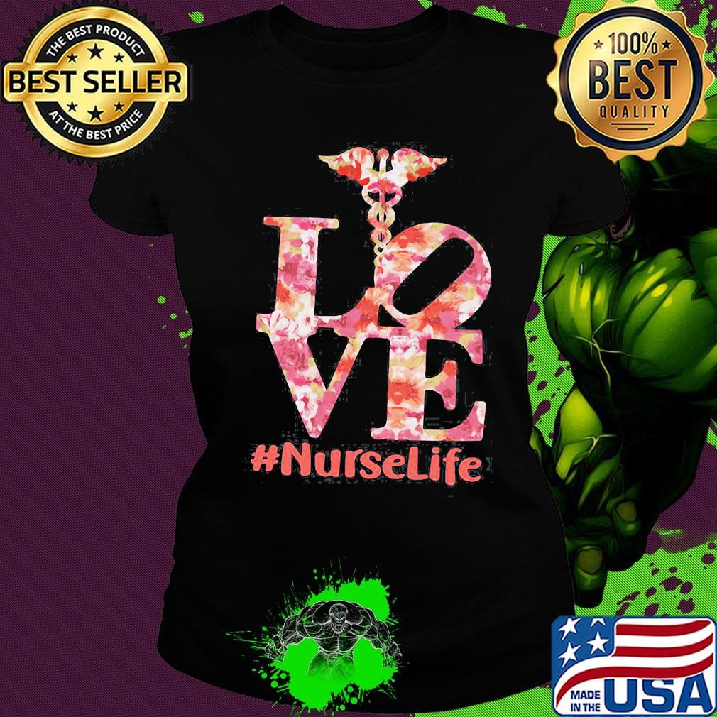 Caduceus flower love nurse life s Ladies tee Caduceus flower love nurse life s Ladies tee