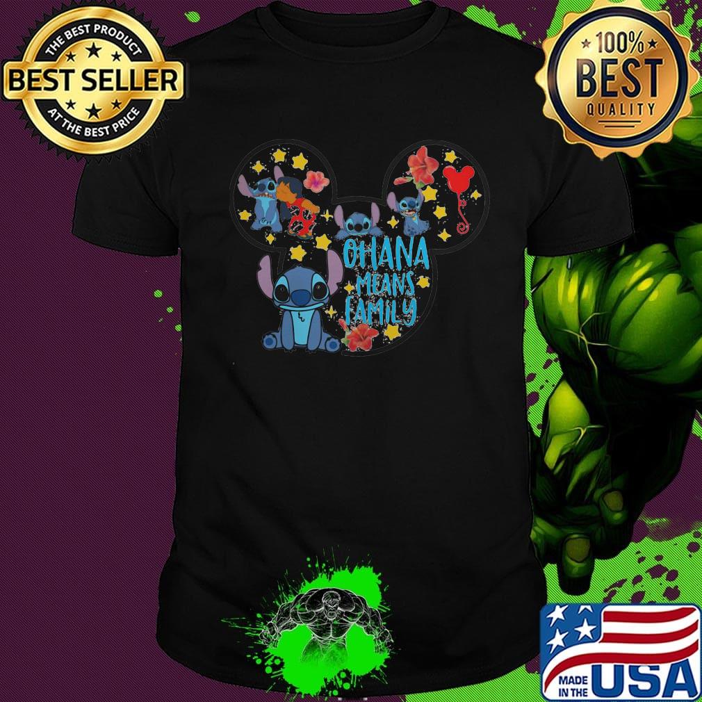 Cartoon Blue Ohana means family shirt