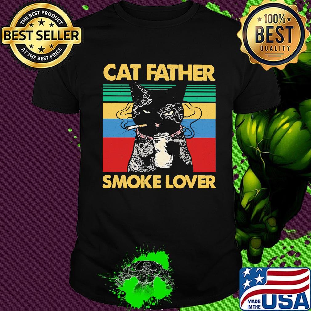 Cat father smoke lover vintage shirt
