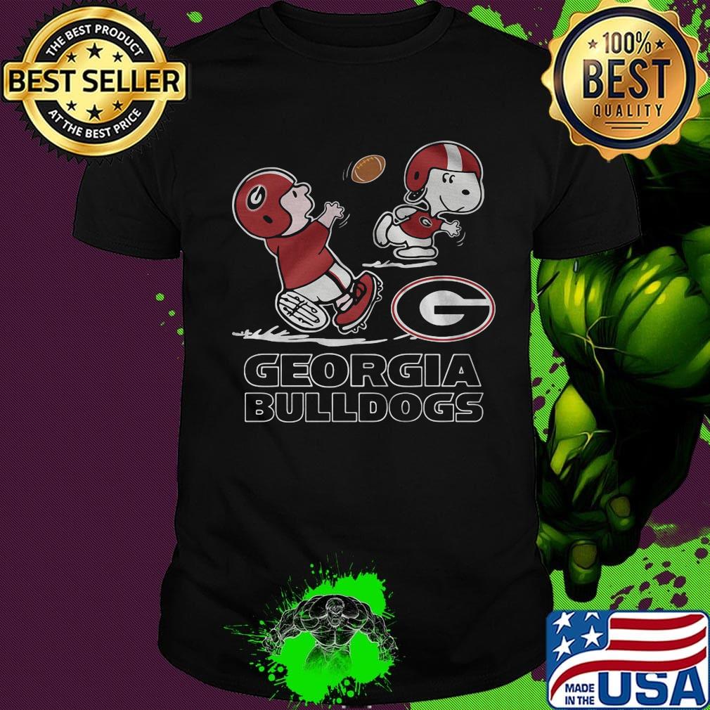 Charlie brown and snoopy georgia bulldogs football shirt