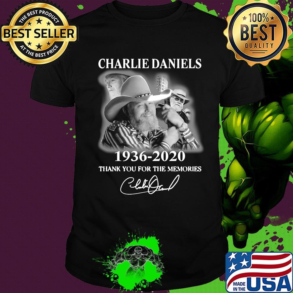 Charlie daniels 1936 2020 thank you for the memories signature shirt